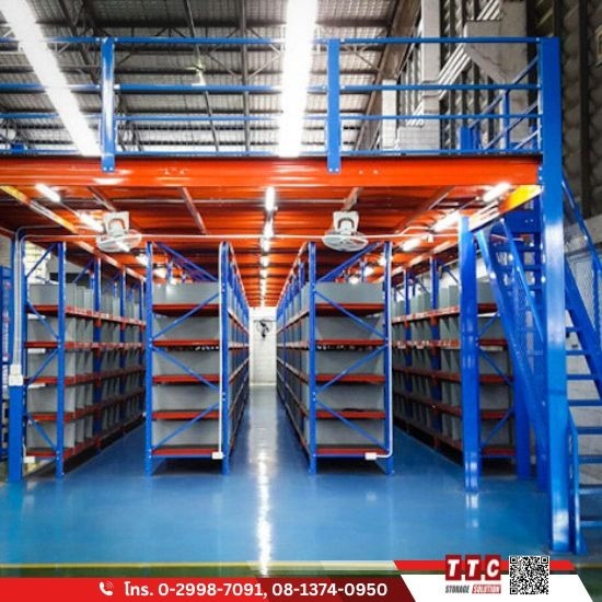 Rack supported mezzanine floor